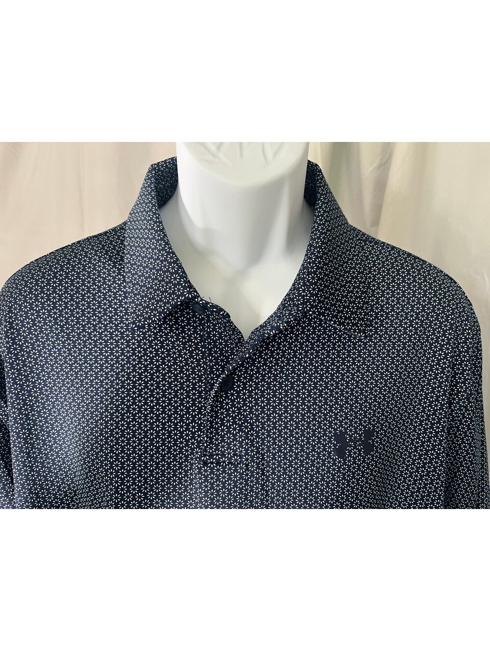 Under Armour Men's Blue White Short Sleeve Performance Golf Polo Shirt XL